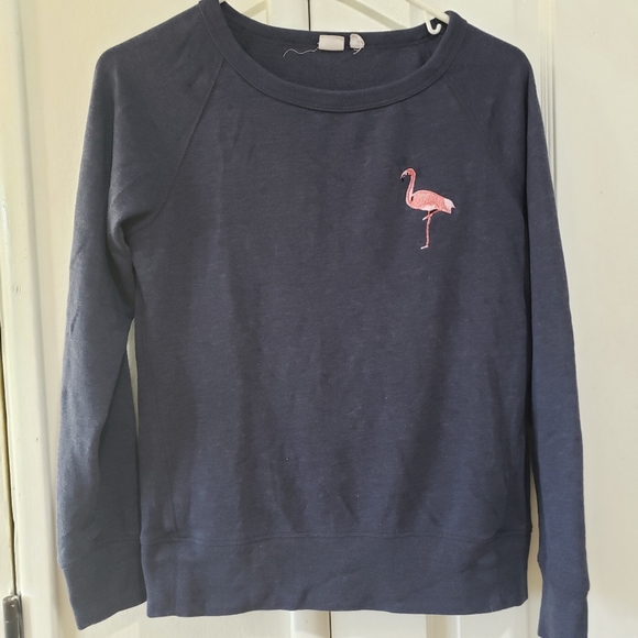 Gap Adorable Flamingo Sweatshirt Pullover XS Heathered Navy Blue - Picture 6 of 6